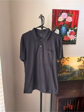 Mack Weldon Men's Black Polo Shirt with Chest Pocket